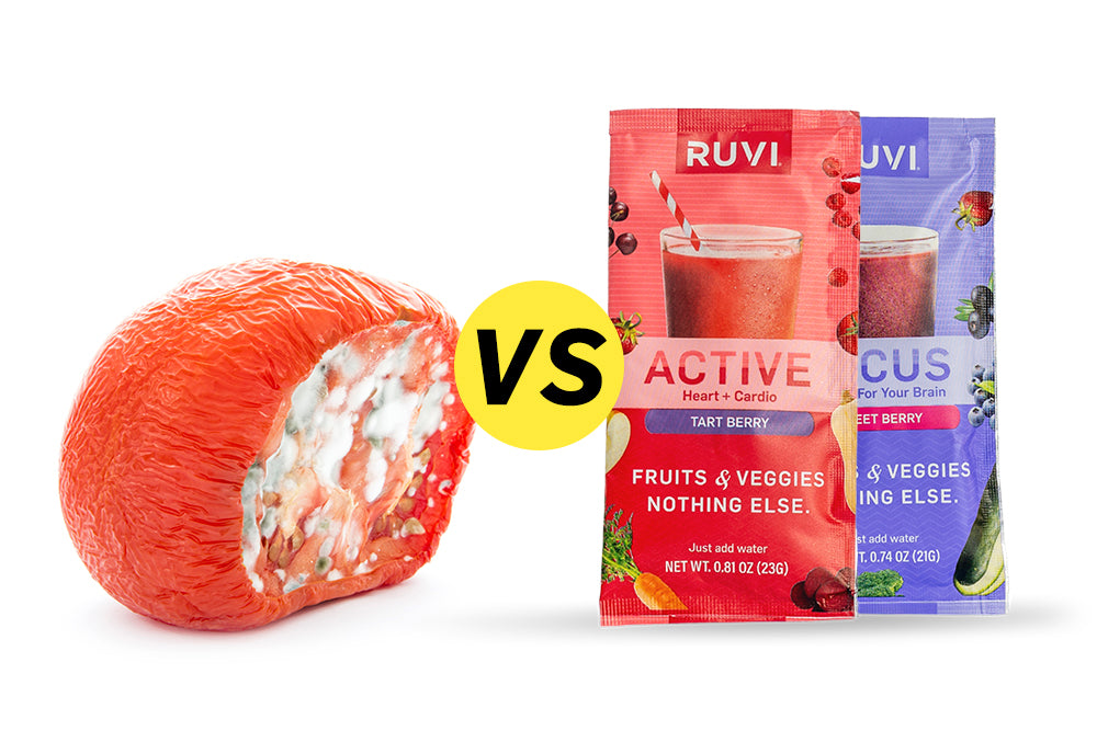 Stop Buying Fruits & Veggies That Just Go Bad! Get long lasting, nutrient dense fruits & veggies with Ruvi.  