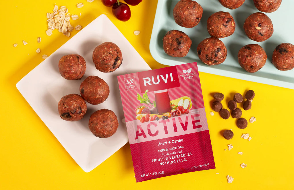 Ruvi Active Recipe, Cherry Chocolate Protein Energy Bites